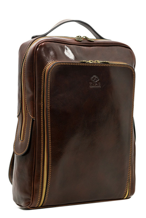 Pravý kožený retro batoh - Premium Collection Design Z pravé telecí kůže připomínající 70. léta a futurismus