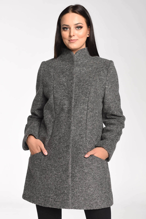 Klasický dámský vlněný kabátek se stojáčkem univerzální střih jednoduché linie jednobarevný snadno