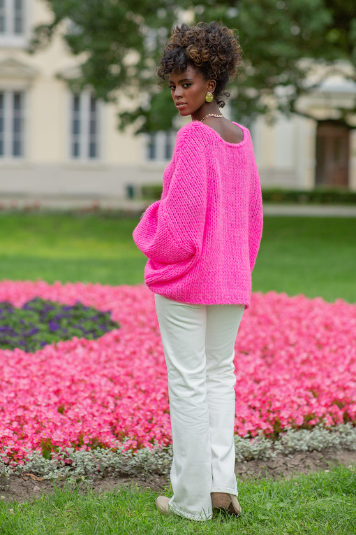 Oversized dámský pletený svetr