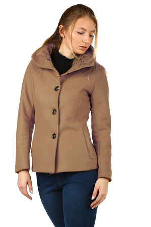 Přechodový dámský krátký kabát vhodný na podzim nebo jaro. vypasovaný kratší střih zapíná se knoflíkovou