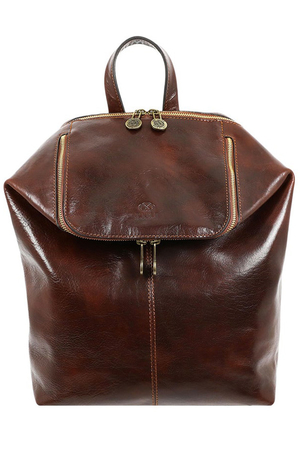 Italský městský kožený batoh z luxusní řady Premium. Jedinečný italský kožený batoh inspirovaný Origami