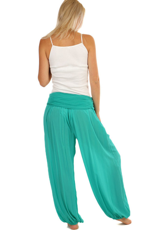 Jednobarevné dámské harémové kalhoty