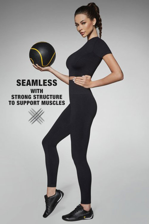 Bezešvé sportovní legíny se svalovou podporou ARCHROMA - odvádí vlhkost od těla prodyšné modelují postavu
