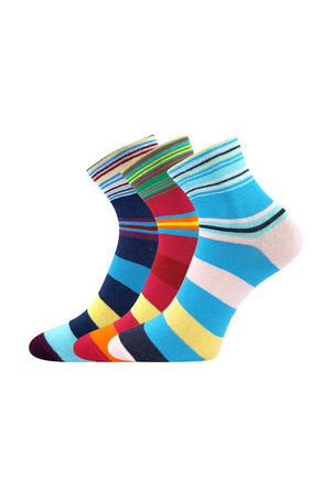 Dámské ponožky od tradiční značky Boma klasické slabé pruhované barevné komfortní lem ideální odvod potu na