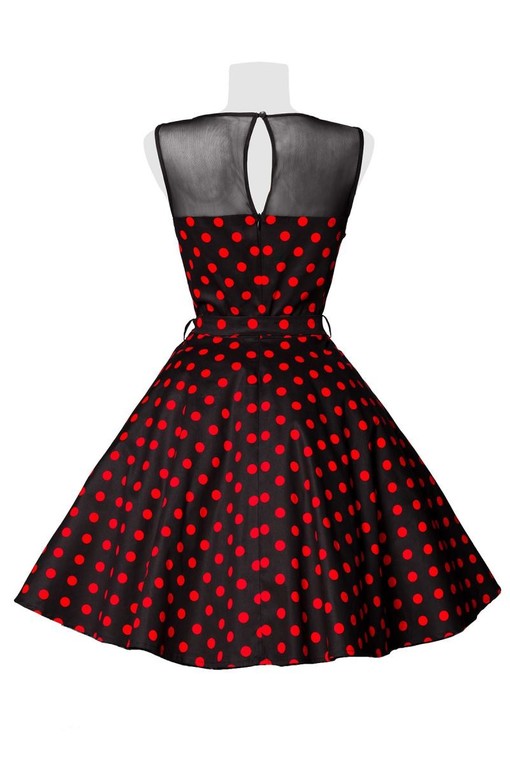 Černo-červené puntíkaté šaty