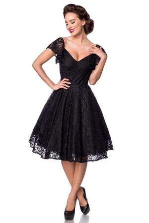 Černé, luxusní šaty Belsira - nejvyšší kvality jednobarevné bavlněná podšívka hluboký srdcový dekolt