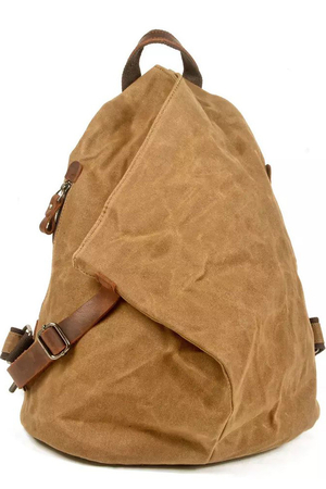 Plátěný stylový, voděodolný batoh menší moderní pro něho i pro ni hlavní kapsa uzavíratelná zipem uvnitř tři
