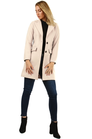 Elegantní dámský buisness kabát kratšího střihu na mírnou zimu nebo období jaro-podzim. jednobarevné provedení