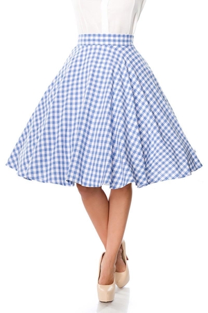 Kolová sukně v hravém retro stylu od německé značky Belsira pevný, vysoký pas skrytý boční zip délka ke kolenům