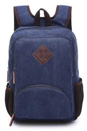 Menší školní batoh s kapsami: hlavní oddíl uzavíratelný zipem uvnitř kapsička na zip polstrovaná přihrádka na