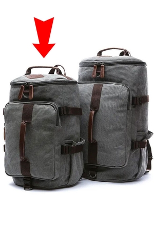 Menší batoh - cestovní taška v jednom: moderní design vodoodpudivé plátno s koženými detaily lze nosit v ruce, přes