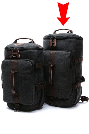 Batoh - cestovní taška v jednom: moderní design vodoodpudivé plátno s koženými detaily lze nosit v ruce, přes rameno