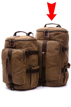 Batoh - cestovní taška v jednom: moderní design vodoodpudivé plátno s koženými detaily lze nosit v ruce, přes rameno
