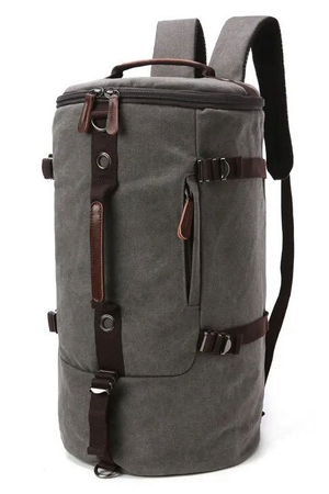 Lehká unisex plátěná taška - batoh na cesty hlavní prostor s bočním / horním otvíráním na zip vnitřní,