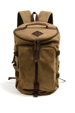 Vintage taška a batoh z plátna 2 v 1 hlavní oddíl se zapíná oboustranným zipem uvnitř jednotný prostor, 1 kapsa na
